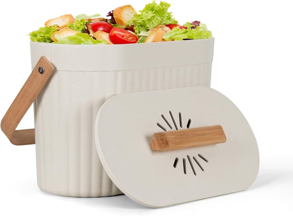 Amazon.com : Odorless Counter Top Compost Bucket with Lid ...