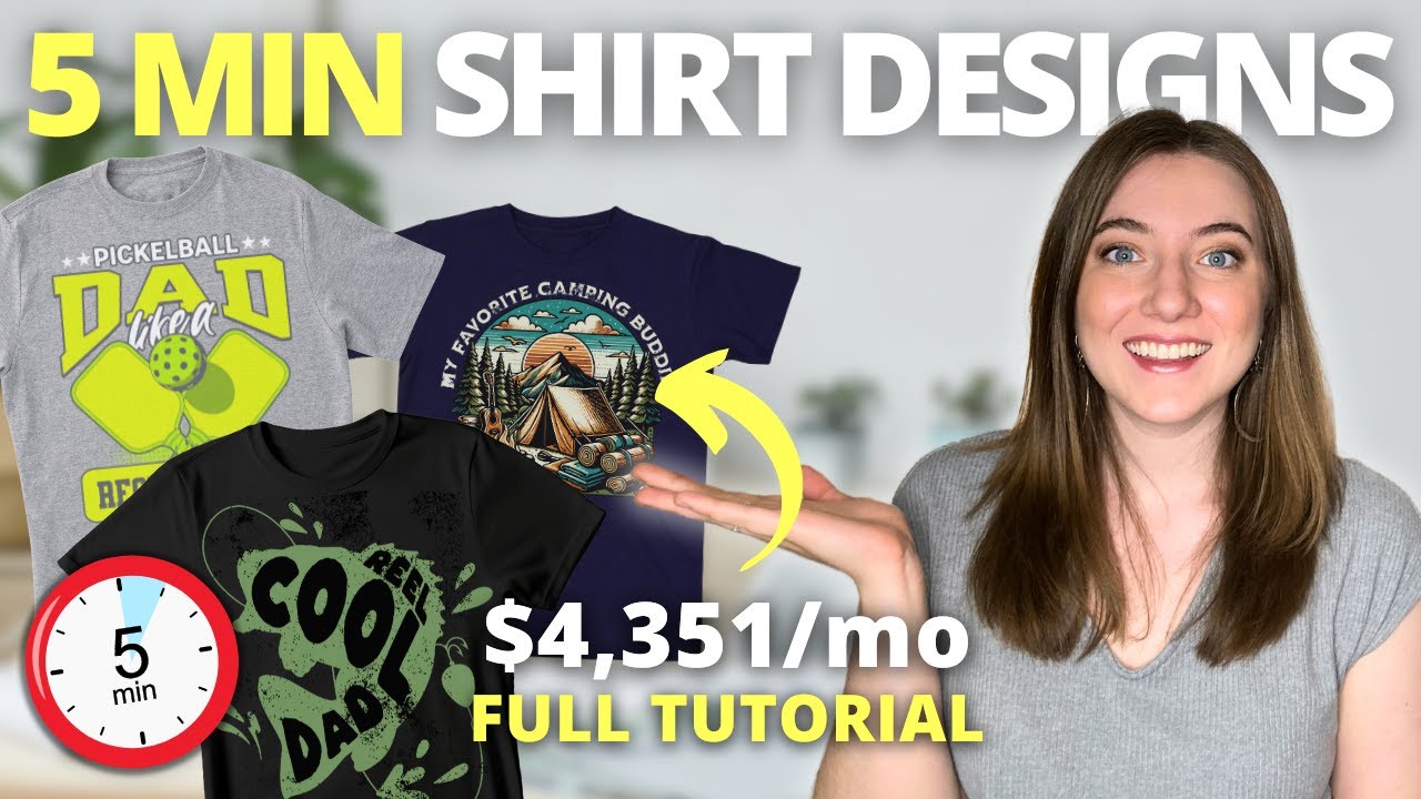 How to Make $4,351 A Month Selling SUPER SIMPLE T-Shirts (Beginner Print on  Demand Tutorial)